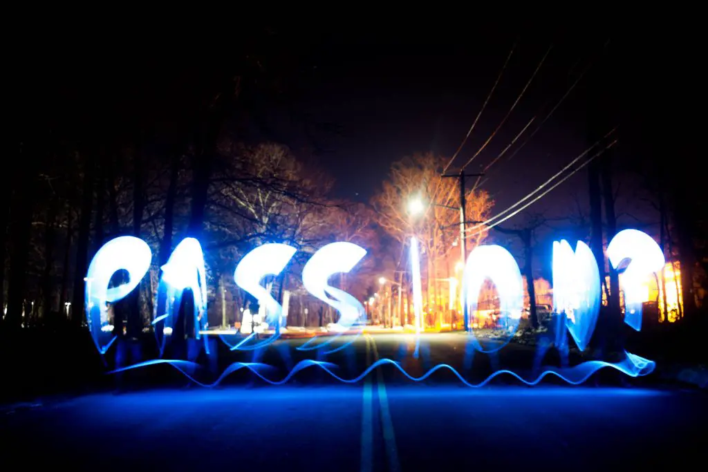 LED that says passion 